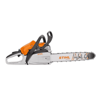 Thumbnail for top view of the STIHL MS 182 chainsaw with the STIHL logo, anti-vibration system, and translucent fuel tank for efficient operation.