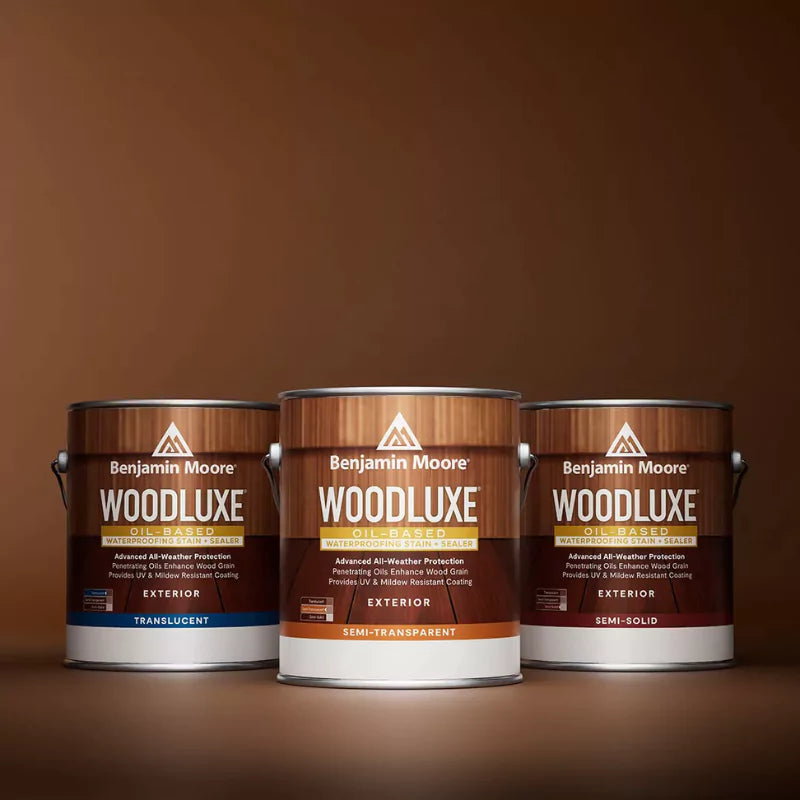 Benjamin Moore Woodluxe Oil-Based Waterproofing Exterior Semi-Transparent Deck and Siding Stain