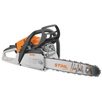 Thumbnail for Front angled view of the STIHL MS 182 chainsaw showcasing the lightweight frame, durable construction, and 16-inch bar