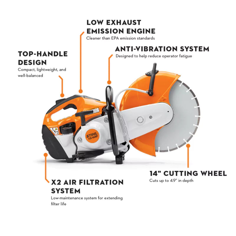 STIHL TS 420 STIHL Cutquik® Professional Gas Powered Cut-Off Saw 14" 66.7 cc