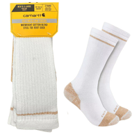 Thumbnail for Carhartt Midweight Cotton Blend Steel Toe Boot Sock 2-Pack.