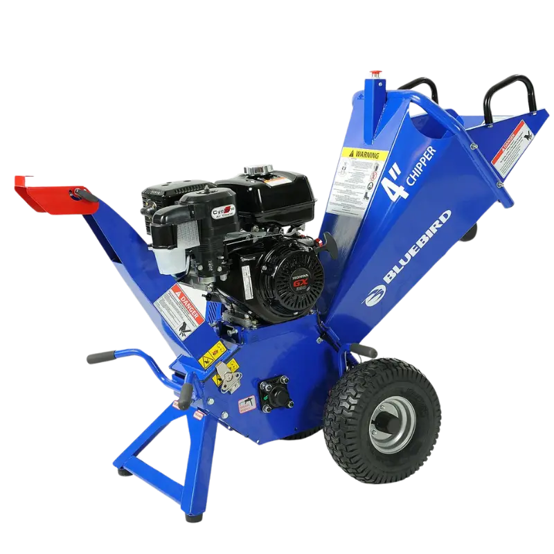 BlueBird CH400H Wood Chipper 4" Twin Blade Drum System 13 HP Honda GX390 Gas Engine