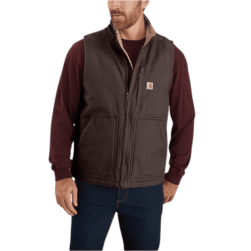 Carhartt Loose Fit Washed Duck Sherpa Lined Mock-Neck Vest | Gilford Hardware 