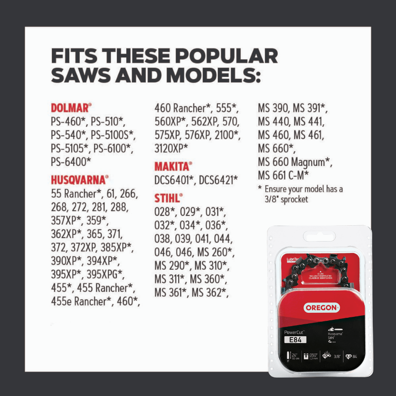 Oregon Chainsaw Chain 3/8" 0.50, 24" 48 Links | Gilford Hardware 
