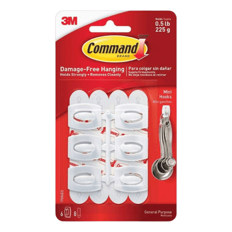 3M Command Mini Plastic Hook 11/8 in. L 6-Pack. | Gilford Hardware