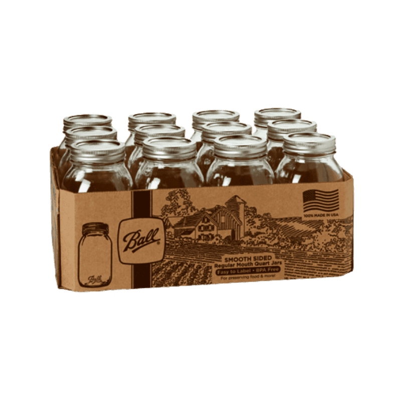 Ball Regular Mouth Mason Jar Quart 12-Pack | Gilford Hardware