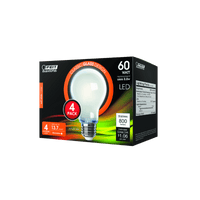 Thumbnail for Feit Electric A19 E26 (Medium) Filament LED Bulb Soft White 60 Watt Equivalence 4-Pack. | Gilford Hardware