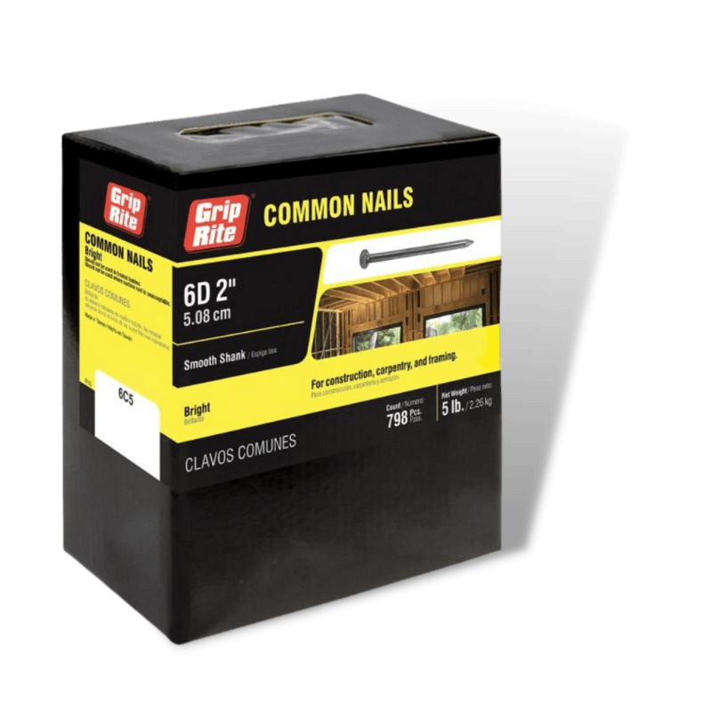 Grip-Rite Common Bright Steel Nail Flat 6D 2 in. 5 lb. | Gilford Hardware 