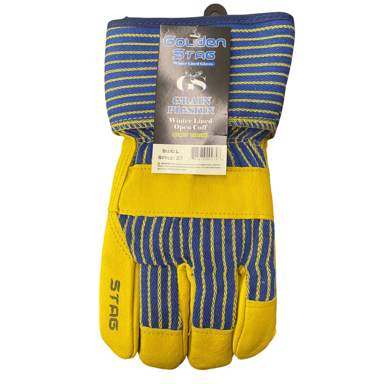 Golden Stag  Lined Open Cuff Grain Pigskin Glove | Gilford Hardware