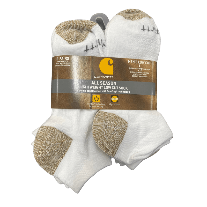 Carhartt All Season Lightweight Low Cut Sock 6-Pack. | Gilford Hardware