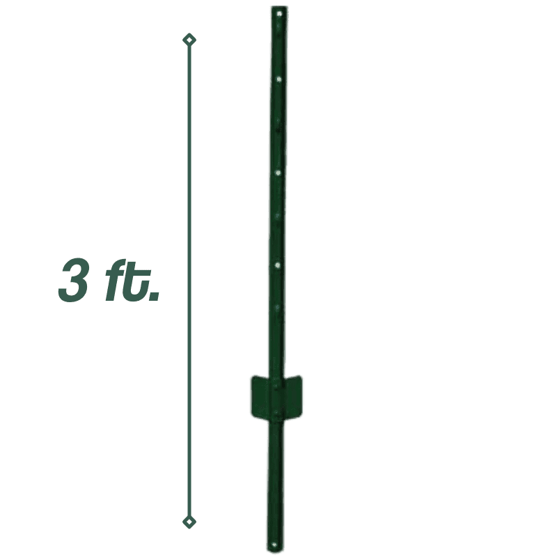 American Posts Green Steel U-Post 3' 14 ga. | Gilford Hardware 