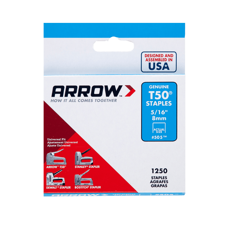 Arrow T50 Heavy Duty Crown Staples 3/8" x 5/16" 1250-Pack. | Gilford Hardware