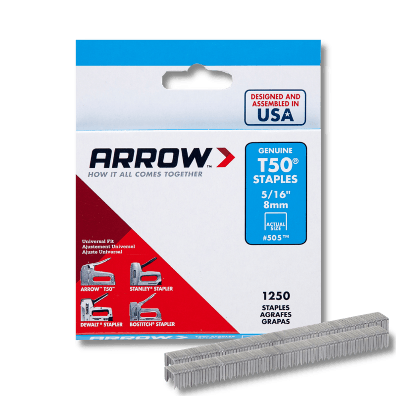 Arrow T50 Heavy Duty Crown Staples 3/8" x 5/16" 1250-Pack. | Gilford Hardware