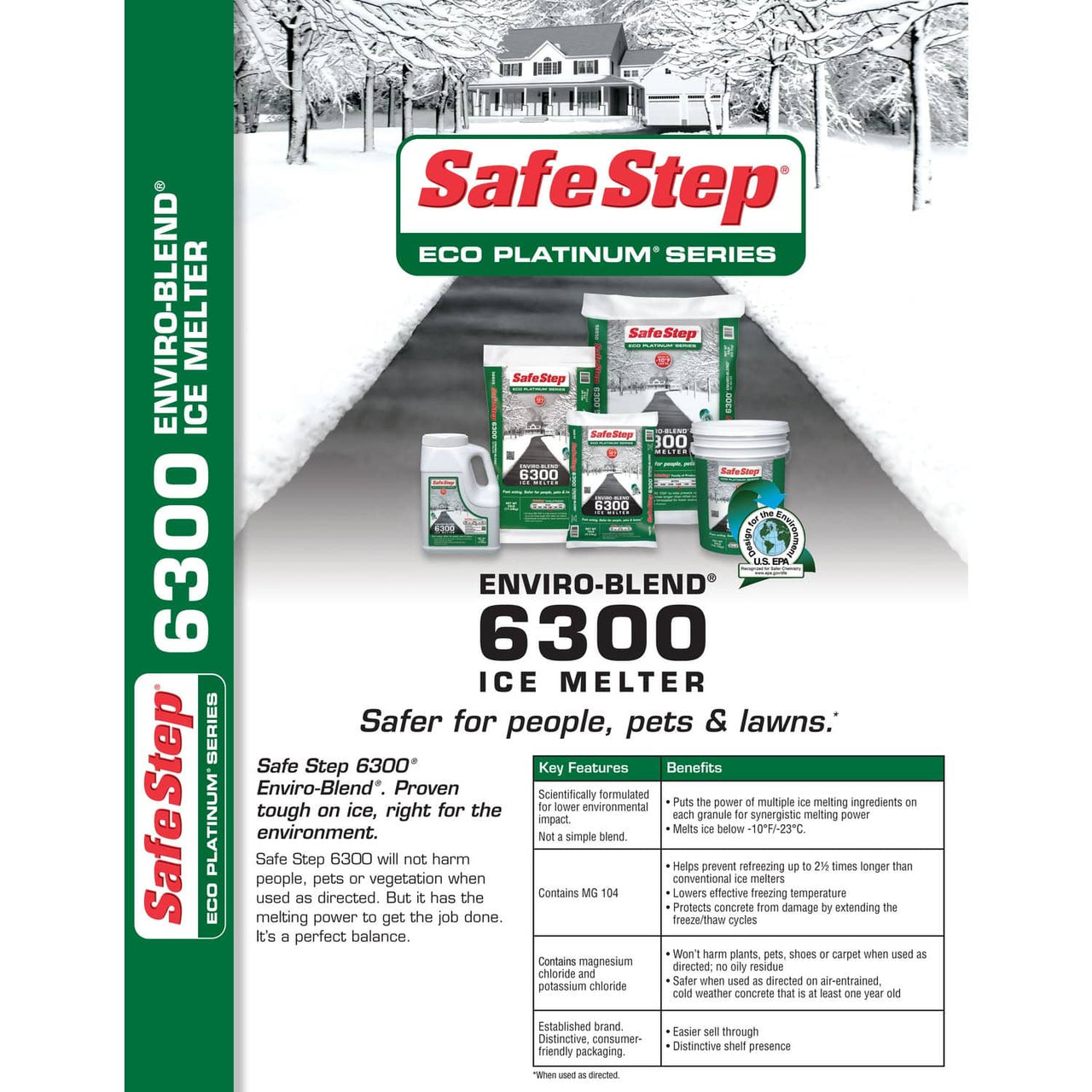 Safe Step Ice Melt 6300 Magnesium Chloride Pet Friendly 50 lb. Bucket