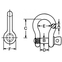 Thumbnail for Campbell Zinc Plated Screw Pin Anchor Shackle 1/4