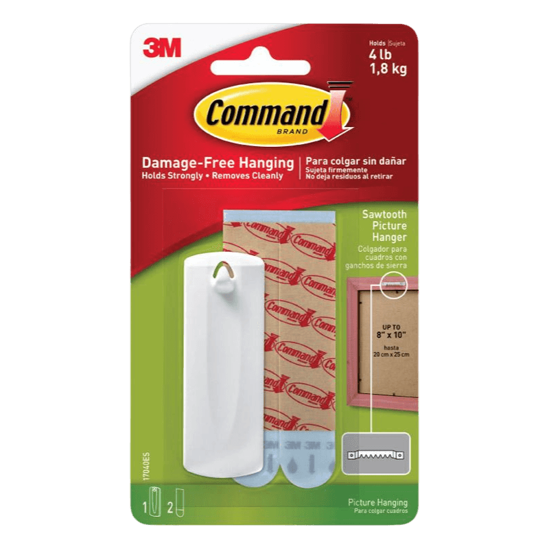 Command White Sawtooth Picture Hanger 4 lb. | Gilford Hardware