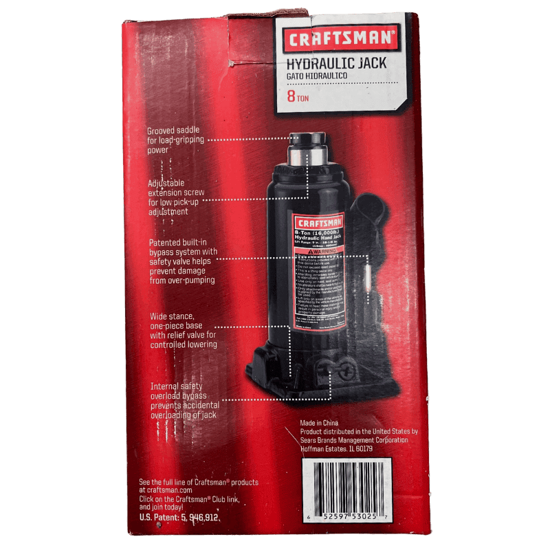 Craftsman Hydraulic Automotive Bottle Jack 8 ton. | Gilford Hardware