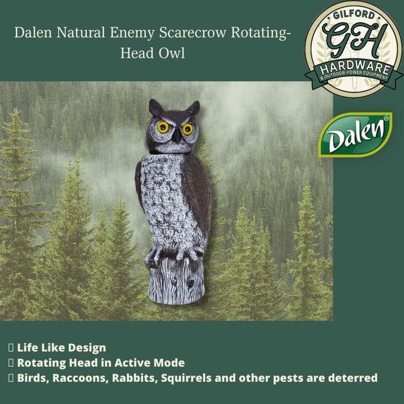 Dalen Natural Enemy Scarecrow Rotating-Head Owl | Gilford Hardware