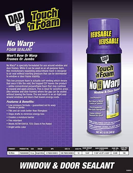 Touch 'n Foam Window and Door Foam Sealant White 12 oz. | Gilford Hardware