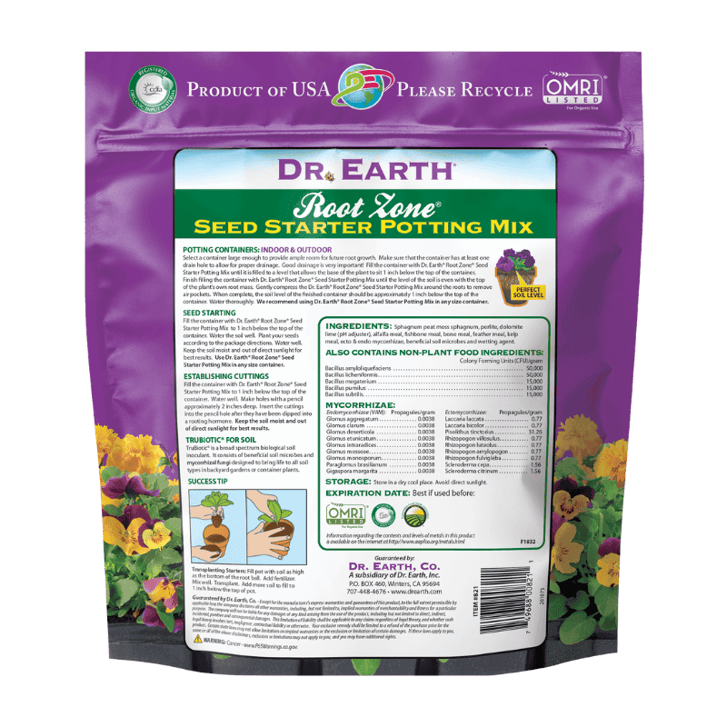 Dr. Earth Root Zone Organic Seed Starter Mix 8 qt. | Gilford Hardware & Outdoor Power Equipment