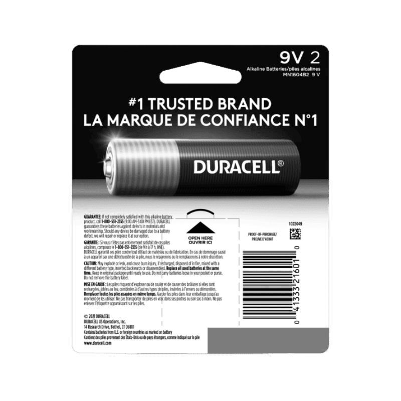 Duracell Coppertop 9-Volt Battery 2-Pack. | Gilford Hardware 