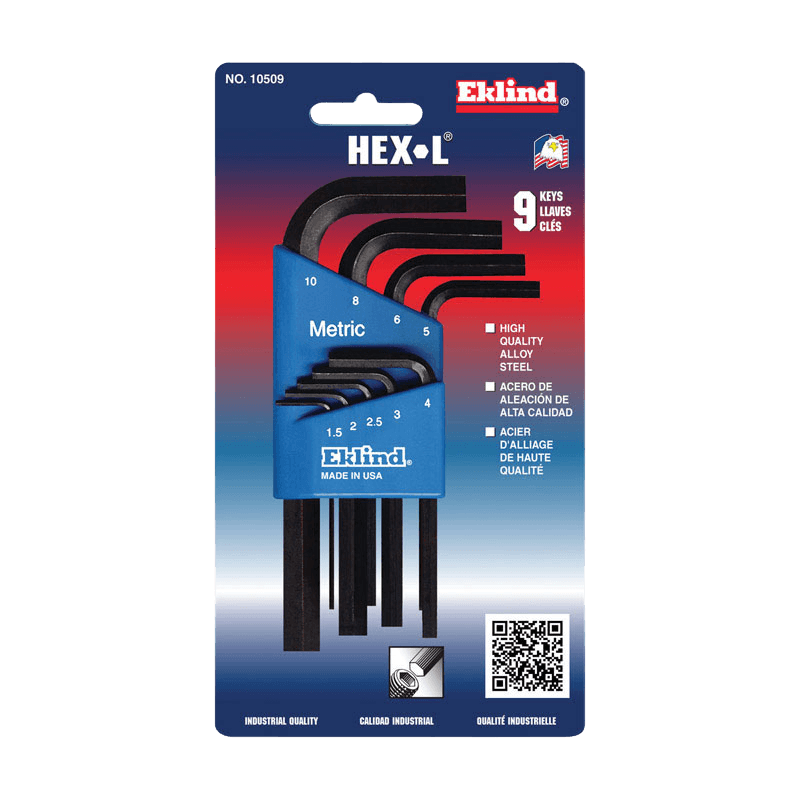 Eklind Hex Set Metric L-Key Set 9-Pack. | Gilford Hardware