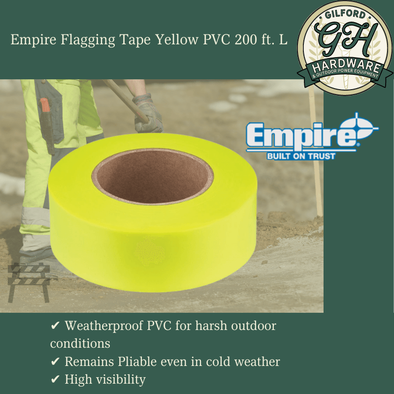 Empire Flagging Tape Yellow PVC 200 ft. L | Gilford Hardware