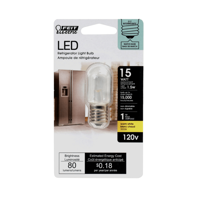 Feit Electric LED Appliance Light Bulb Warm White 15 W T7 E17 | Gilford Hardware