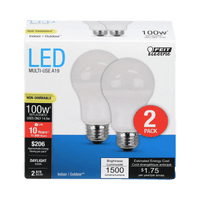 Thumbnail for FEIT LED Bulb Medium 100 Watt 2-Pack. | Gilford Hardware