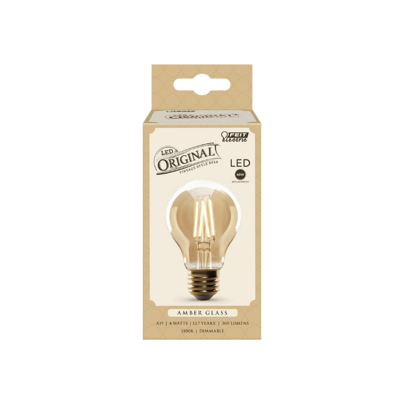 Feit Electric LED Bulb Amber White 60 Watt  | Gilford Hardware 