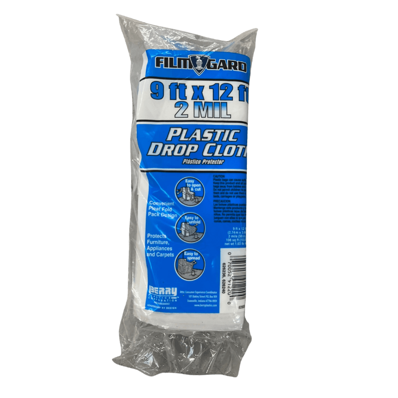 Film-Gard Plastic Drop Cloth 2 mil 9' x 12' | Gilford Hardware