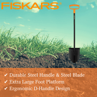 Thumbnail for Fiskars Digging Shovel with Steel D-handle 46