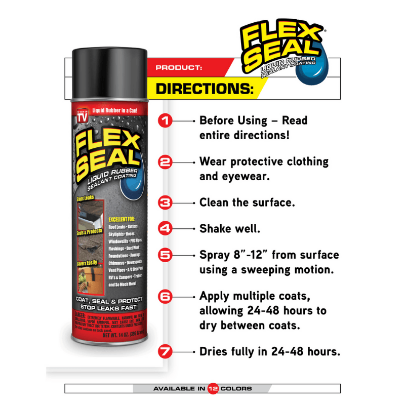 Flex Seal Mini Black Spray Sealant 2 oz. | Gilford Hardware