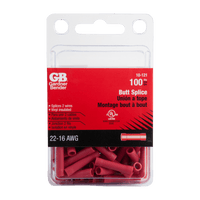 Thumbnail for Gardner Bender Insulated Wire Butt Splice Red 22-16 Ga. 100-Pack. | Gilford Hardware 