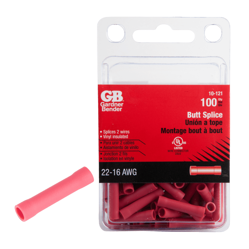 Gardner Bender Insulated Wire Butt Splice Red 22-16 Ga. 100-Pack. | Gilford Hardware 