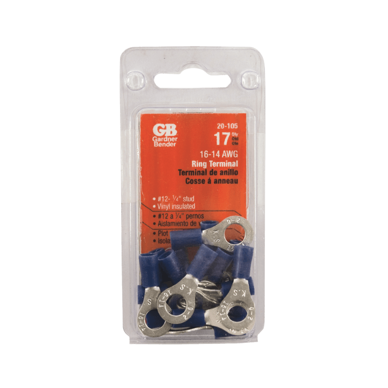 Gardner Bender Insulated Wire Ring Terminal Blue 16-14 Ga. 17-Pack. | Gilford Hardware