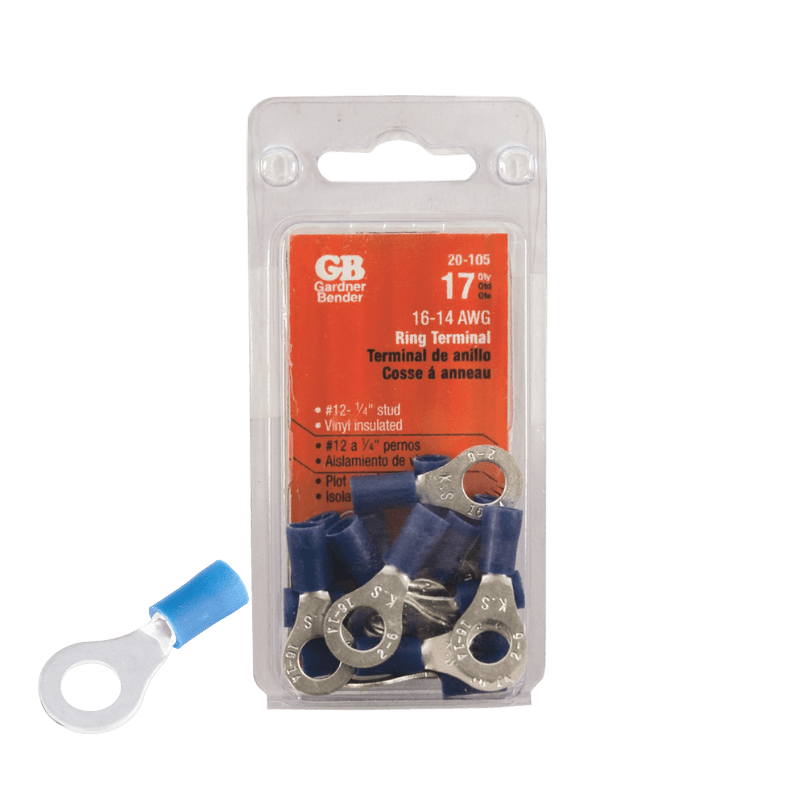 Gardner Bender Insulated Wire Ring Terminal Blue 16-14 Ga. 17-Pack. | Gilford Hardware