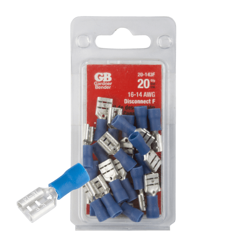 Gardner Bender Insulated Wire Female Disconnect Blue 16-14 Ga. 20-Pack. | Gilford Hardware 