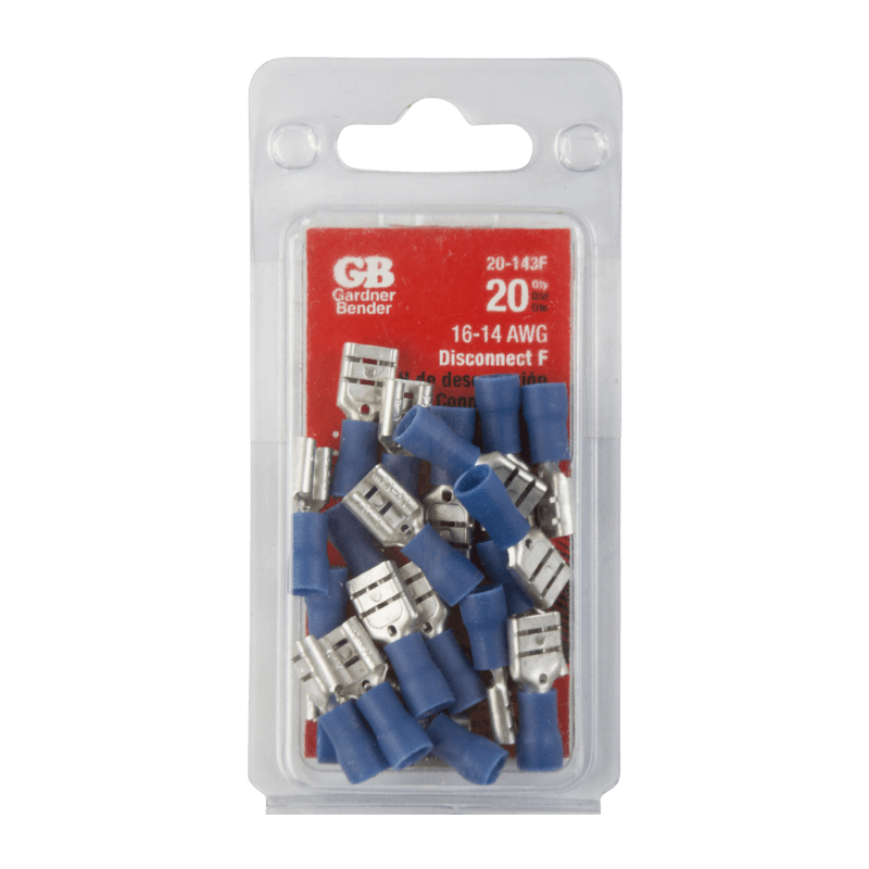 Gardner Bender Insulated Wire Female Disconnect Blue 16-14 Ga. 20-Pack. | Gilford Hardware 