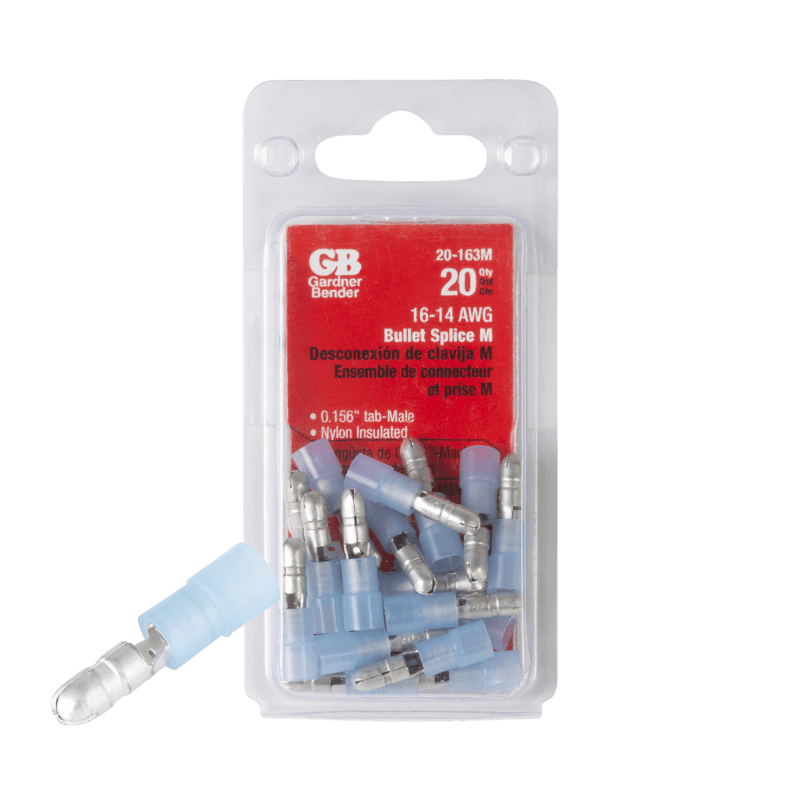 Gardner Bender Insulated Wire Terminal Bullet Blue 16-14 Ga. 20-Pack. | Gilford Hardware 