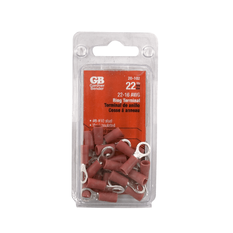 Gardner Bender Insulated Wire Ring Terminal Red 22-18 Ga. 22-Pack. | Gilford Hardware 