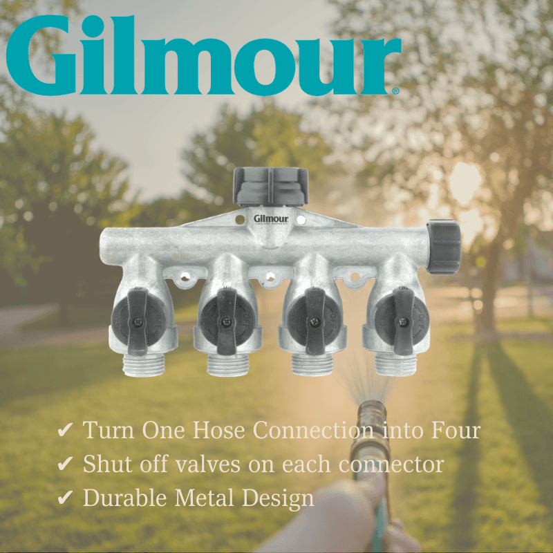 Gilmour Metal Threaded Male 4-Way Shut-off Valve | Gilford Hardware