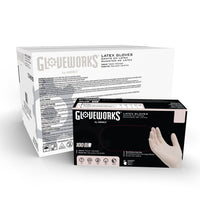 Thumbnail for Gloveworks Latex Disposable Gloves Medium Ivory Powder Free 100-pack. | Gilford Hardware