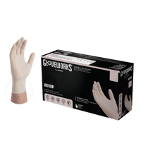 Thumbnail for Gloveworks Latex Disposable Gloves Medium Ivory Powder Free 100-pack. | Gilford Hardware