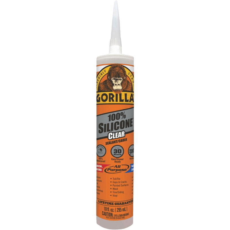 Gorilla 100% Silicone Sealant & Caulking Clear 10 oz. | Gilford Hardware