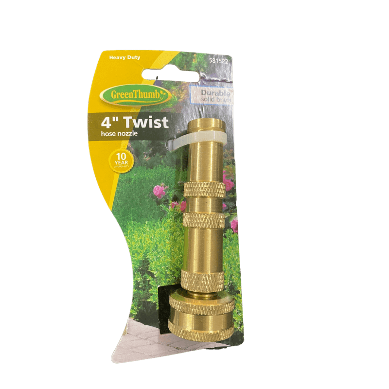 Green Thumb Brass Twist Hose Nozzle 4" | Gilford Hardware 