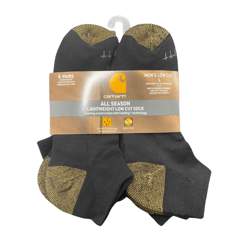 Carhartt All Season Lightweight Low Cut Sock 6-Pack. | Gilford Hardware