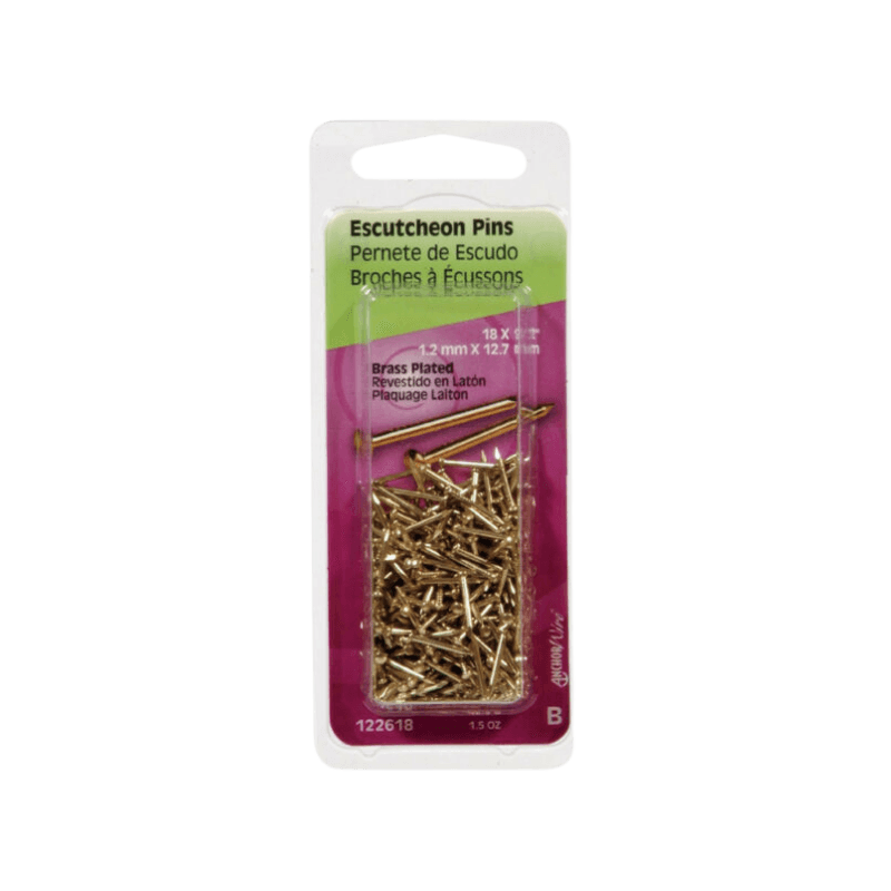 Hillman Brass-Plated Steel Escutcheon Pins 18 Ga. x 1/2 in. | Gilford Hardware