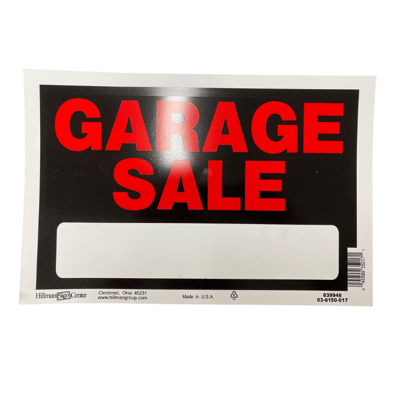 Hillman Garage Sale Sign 8" x 12" | Gilford Hardware 