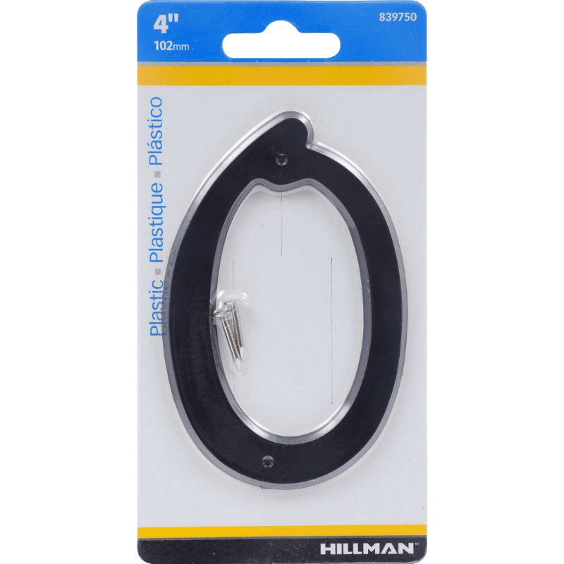 Hillman Black Plastic Nail-On Number | Gilford Hardware 